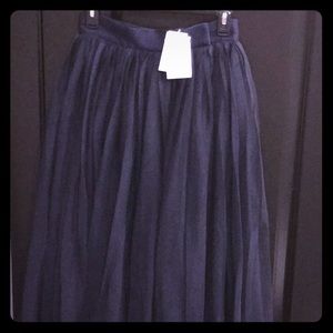 Navy blue tulle skirt.